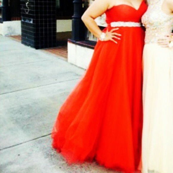 Sherri Hill Red Prom Ball Gown - Picture 4 of 4
